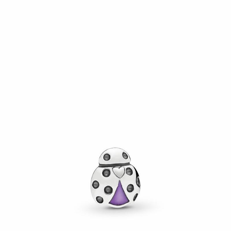 Pandora Ladybug Petite Locket Charm - Sterling Silver/Enamel/Purple - Canada | CD5271KX